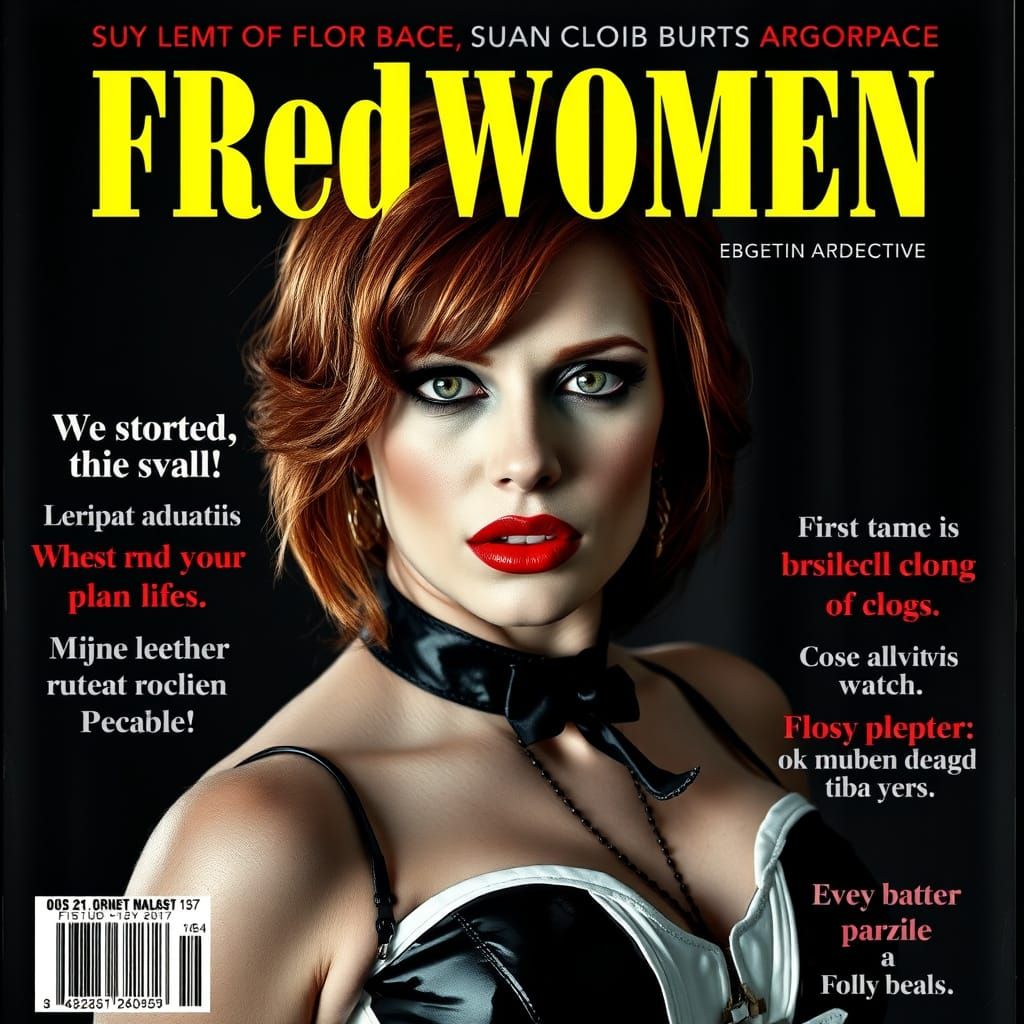Magazine Cover: Sensual Woman in Latex and Corset