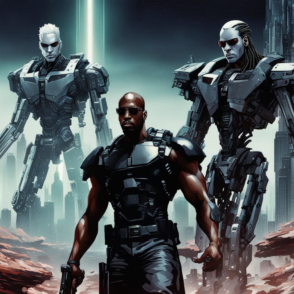 Epic Matrix Battle: Neo vs. Terminator in Comic Art