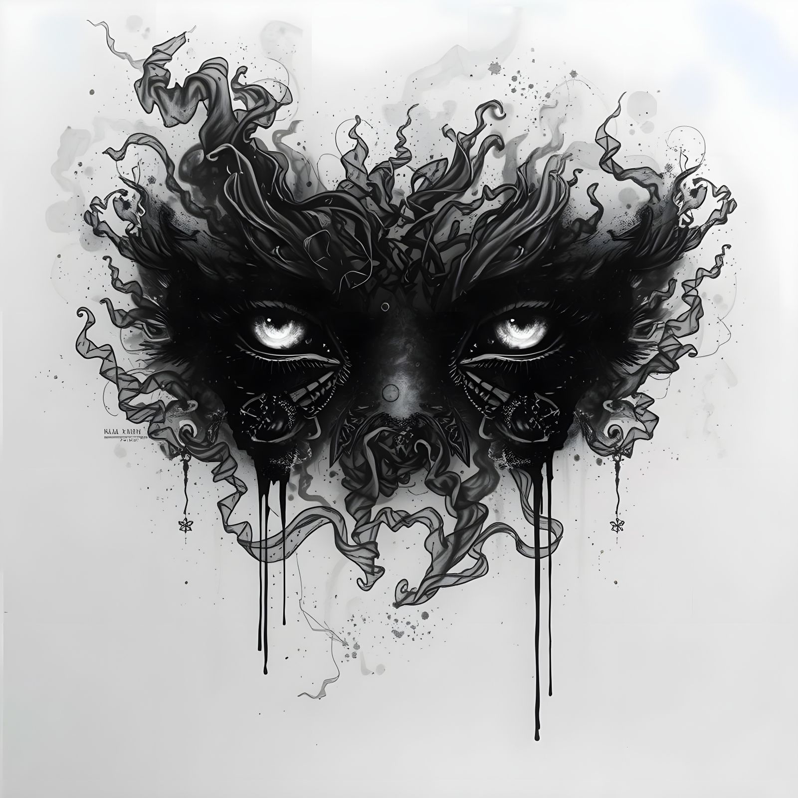 Eerie Eyes with Shadow Tendrils and Glowing Irises