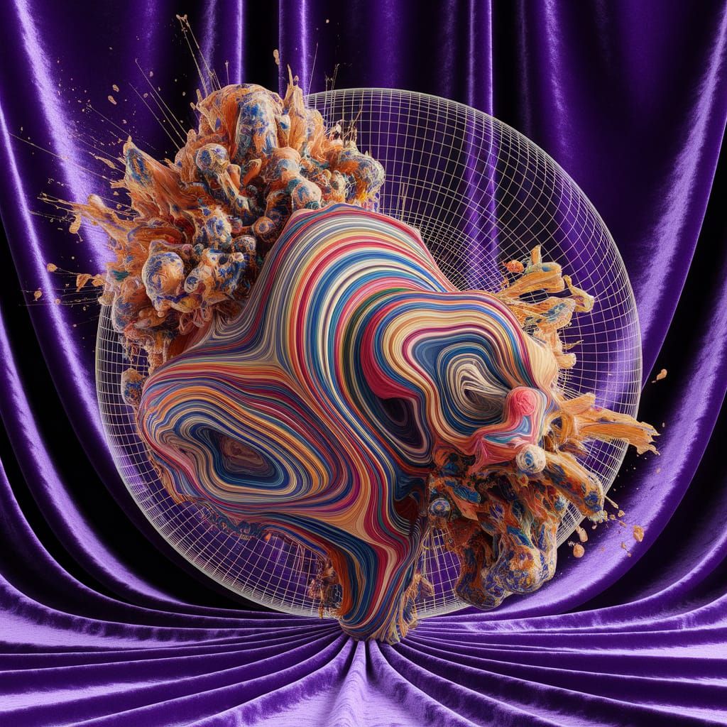 Psychedelic 3D Hologram of Scientific Schematics