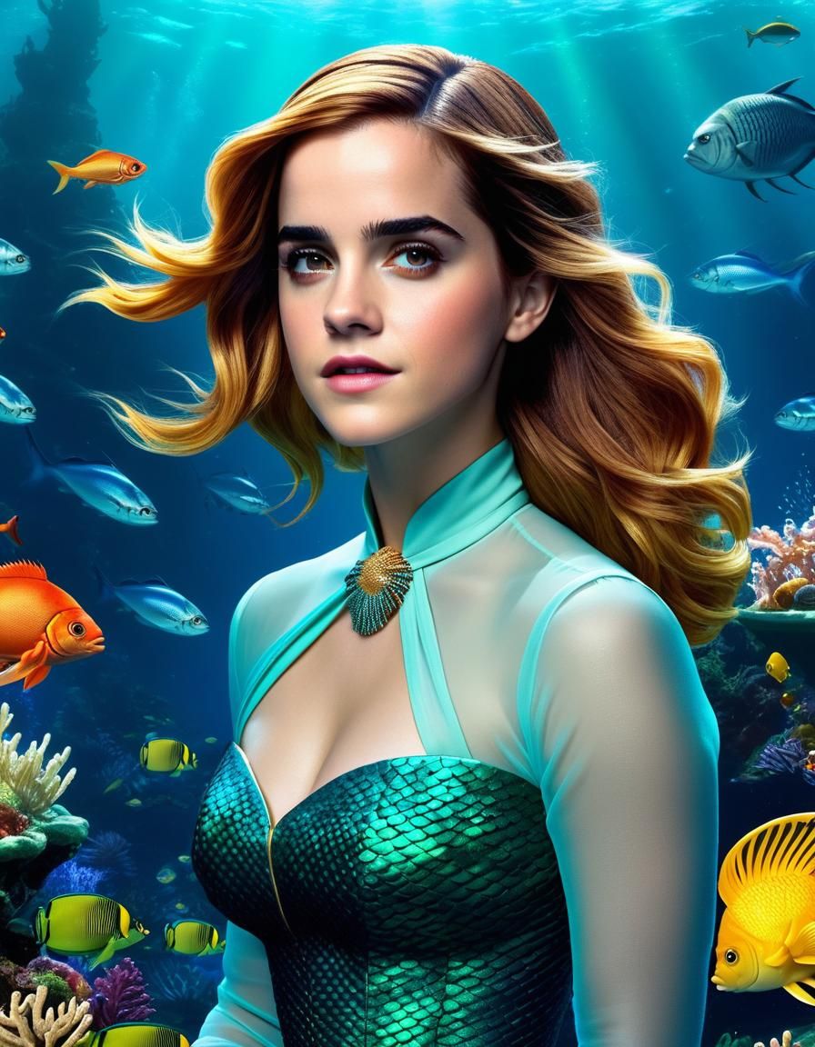 Ultra Realistic Mermaid Scene Under the Sea