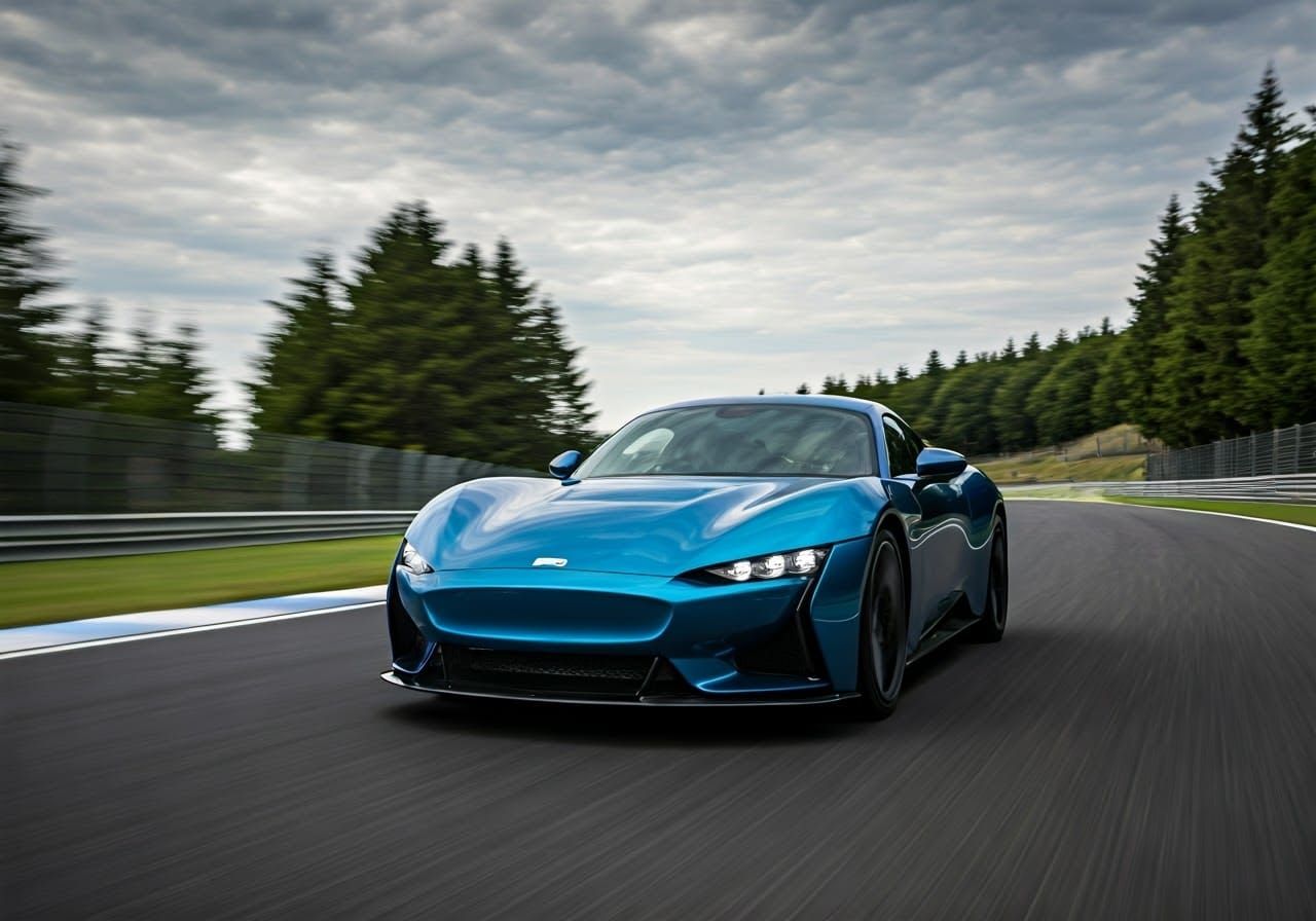 Cyan 2025 TVR Tuscan Concept Speeds Through Nordschleife Sum...