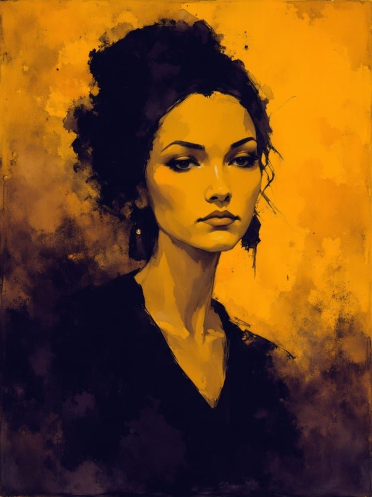 Lora:Messy oil portraits  and Lora:Visage orange and black