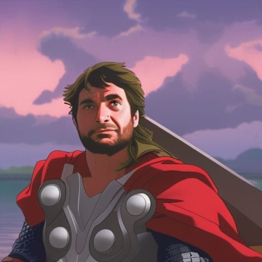 Peter Falk as Thor Duck Hunting, Studio Ghibli Style