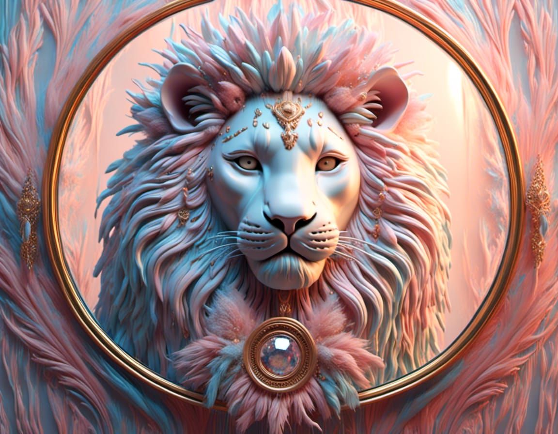 Kitten's Lion Reflection: Dreamy, Mystical Empowerment