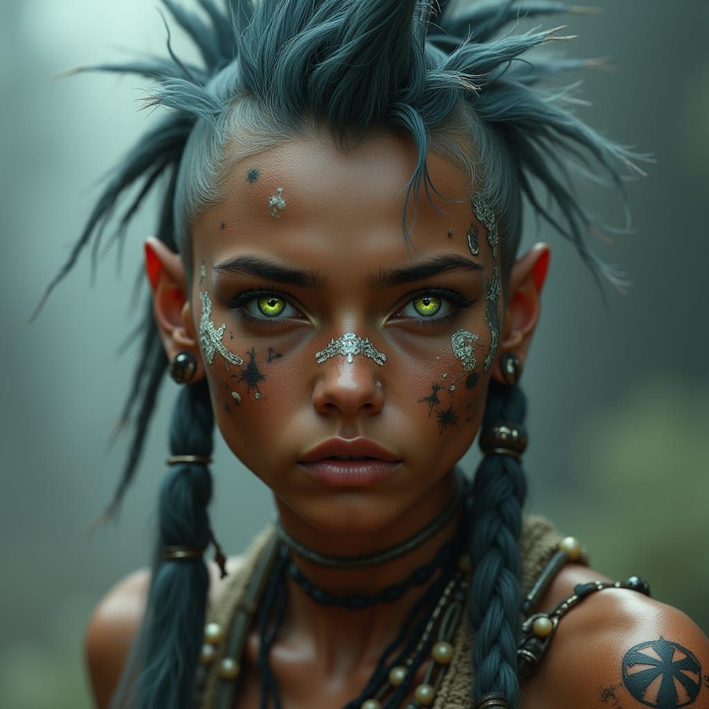 Cherokee Warrior Woman in Ethereal Fantasy