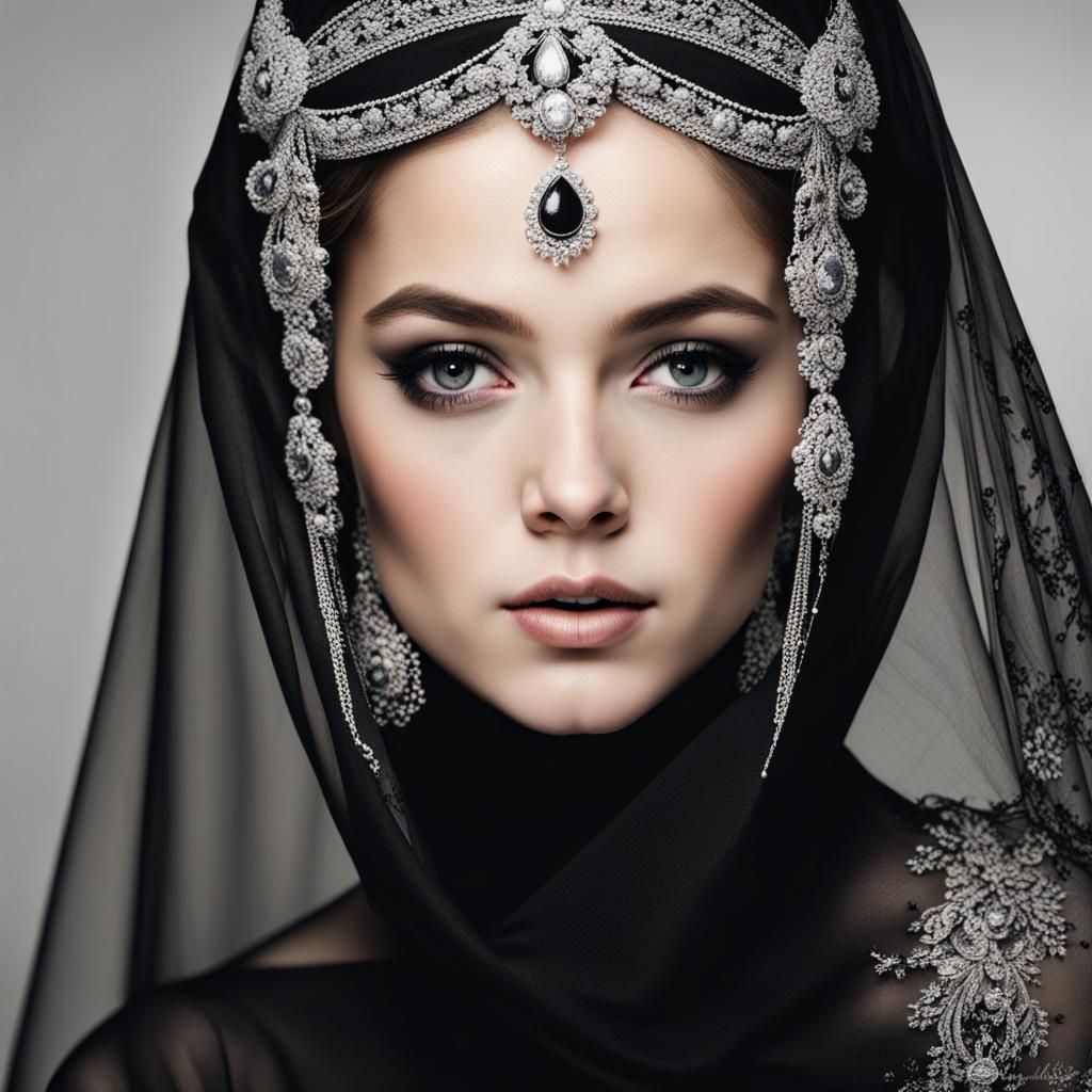 Princess in Black Veil: A Portrait of Grace