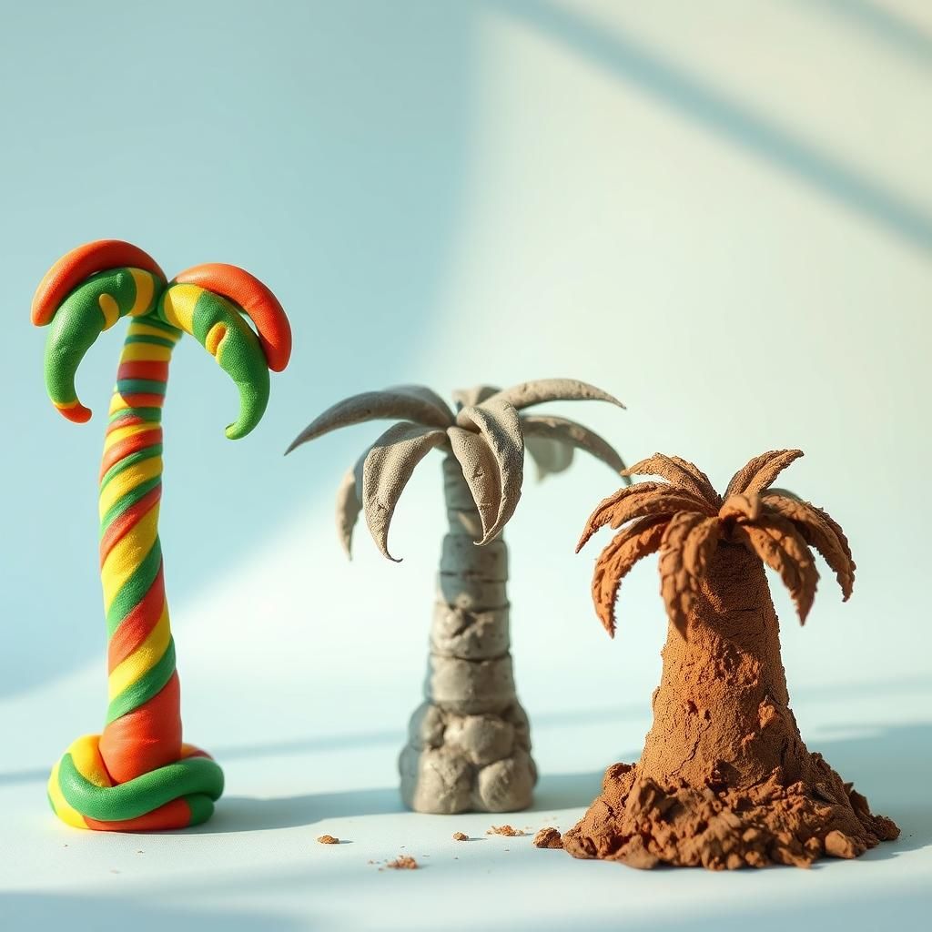 Playful Palm Trees: Play Dough, Clay, and Dirt