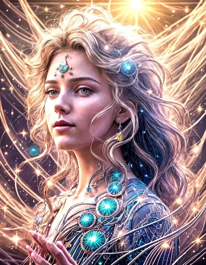 Ethereal 3D Characters in Art Nouveau Style