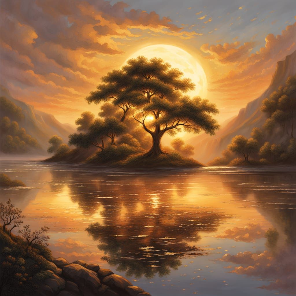 Ethereal Oil Painting of a Glowing Dot