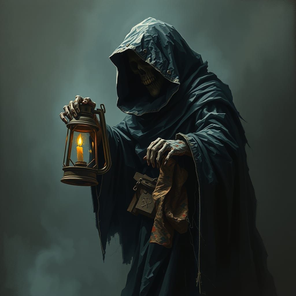 Grim Reaper in Misty Darkness, Beksiński Style