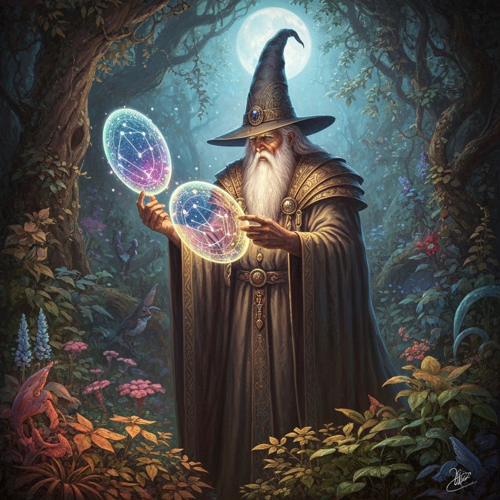 Wizard Studies Constellations in Hidden Grove