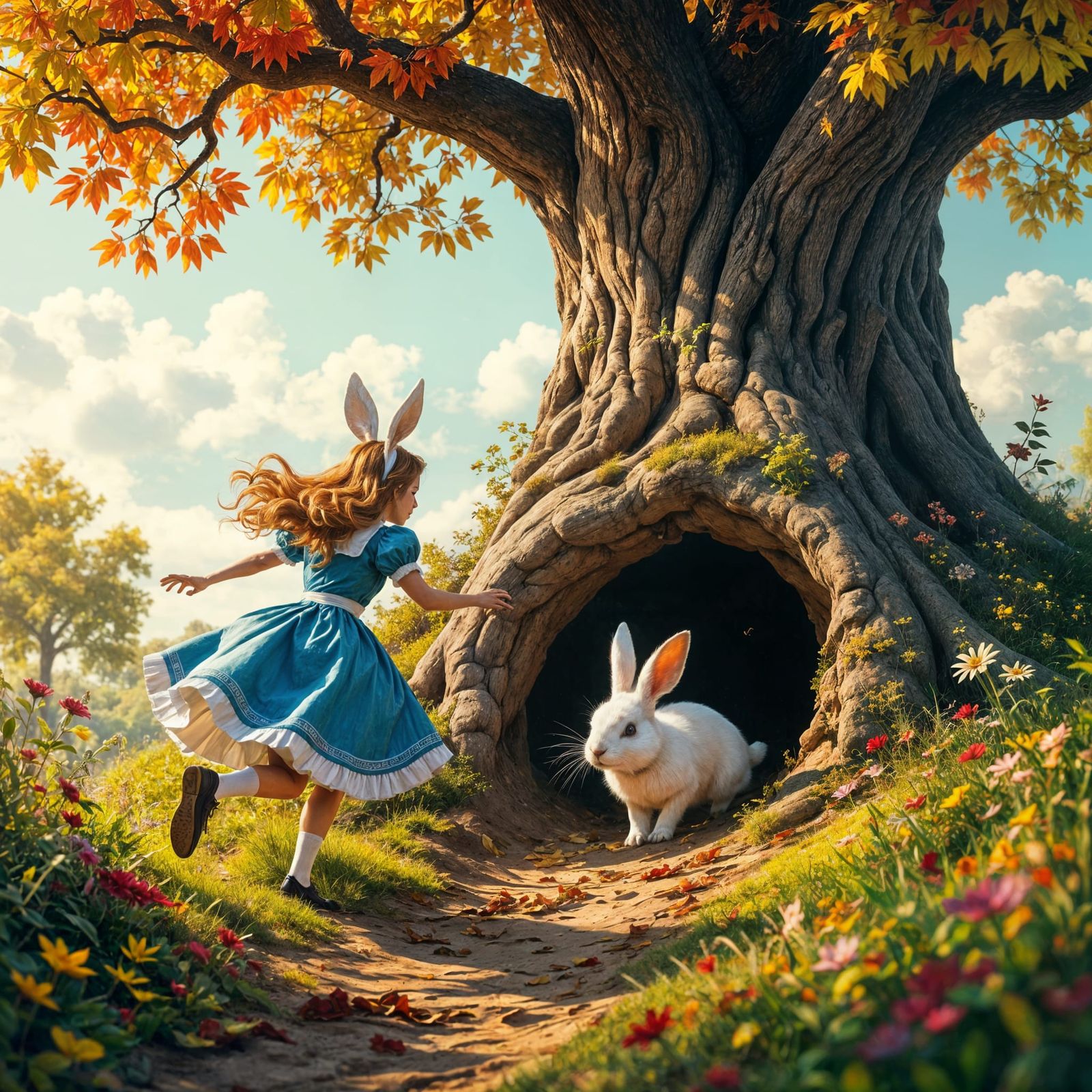 Alice Chasing Rabbit Into A Tree Hole, Psychedelic Vibes