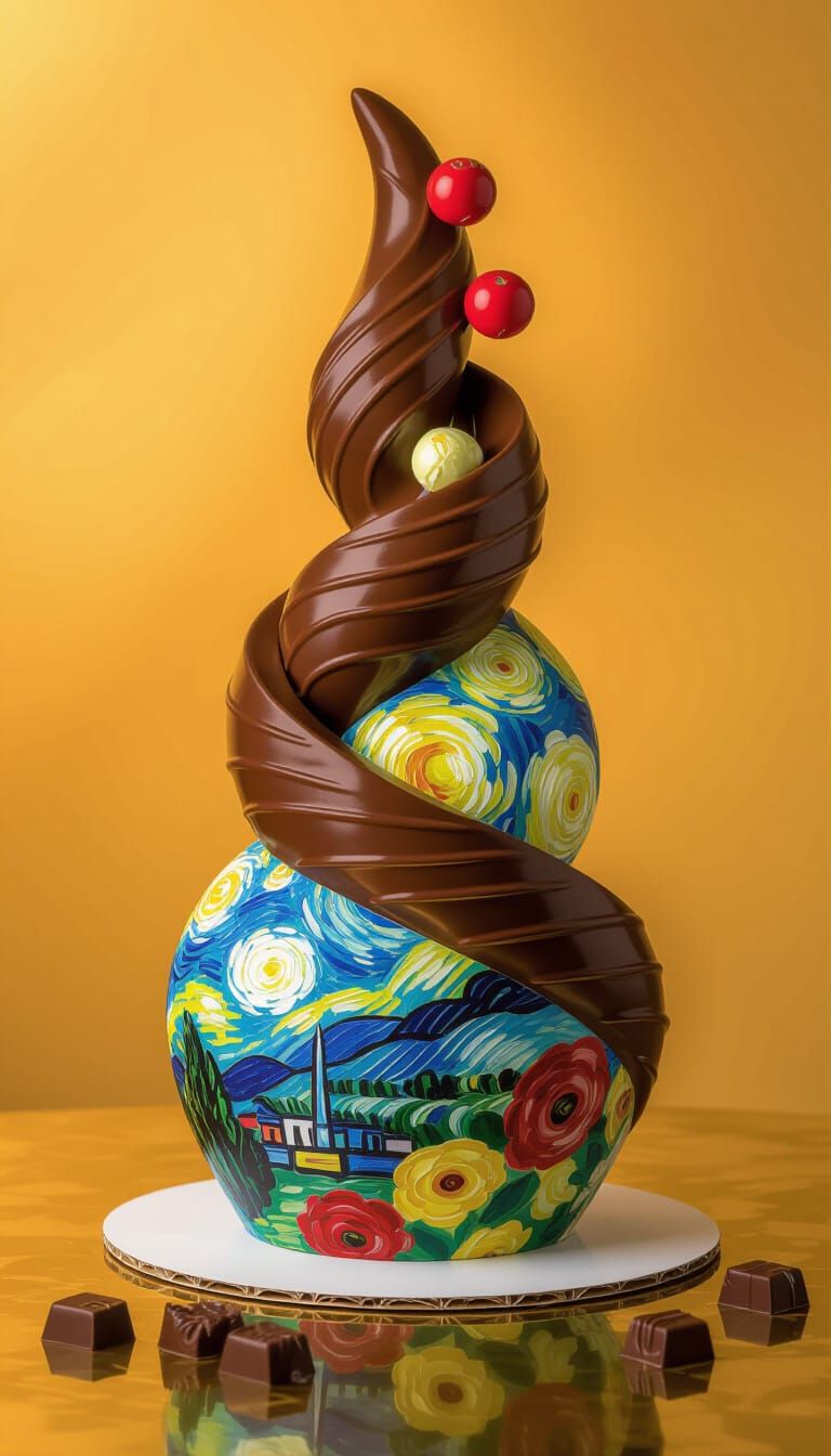 Whimsical Chocolate Sculptures in Impressionist Style
