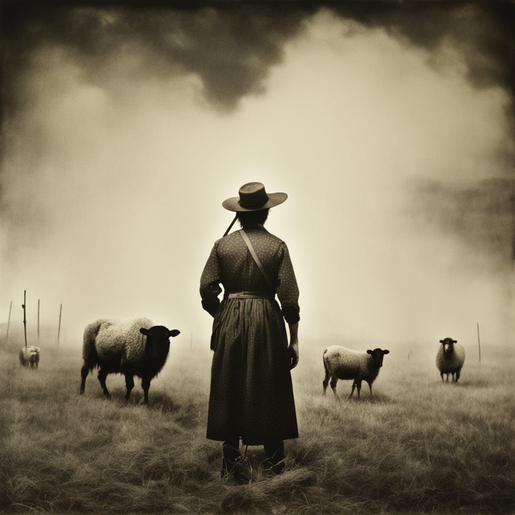 Eccentric Bard in Polkadot Farm Landscape