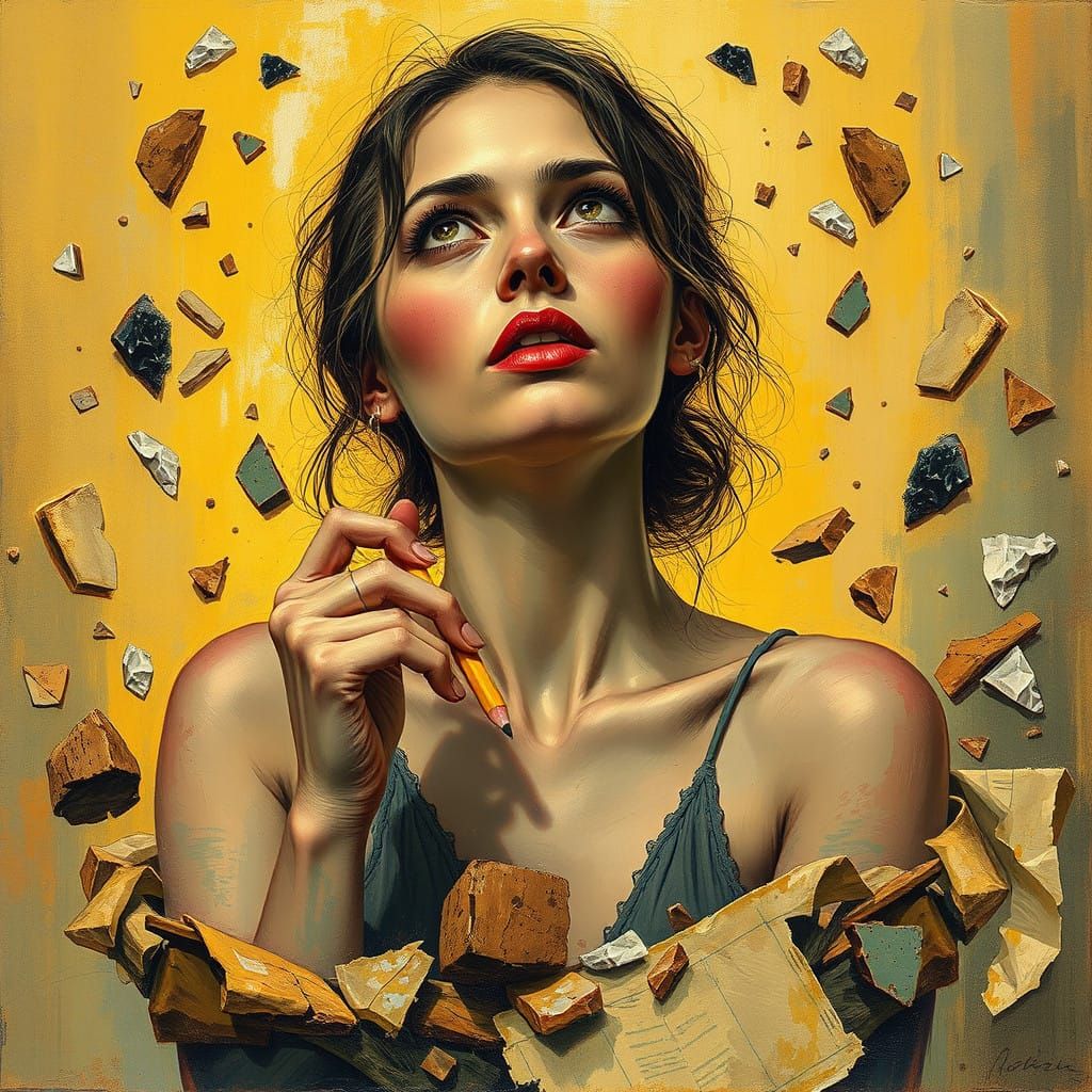 Intense Contemplation in Vibrant Colors