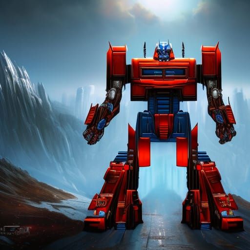 Optimus Prime Concept Art in Detailed Matte Painting
