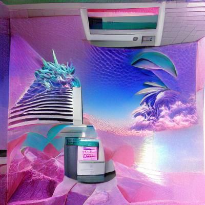Vaporwave Aesthetic with Neon Graphics