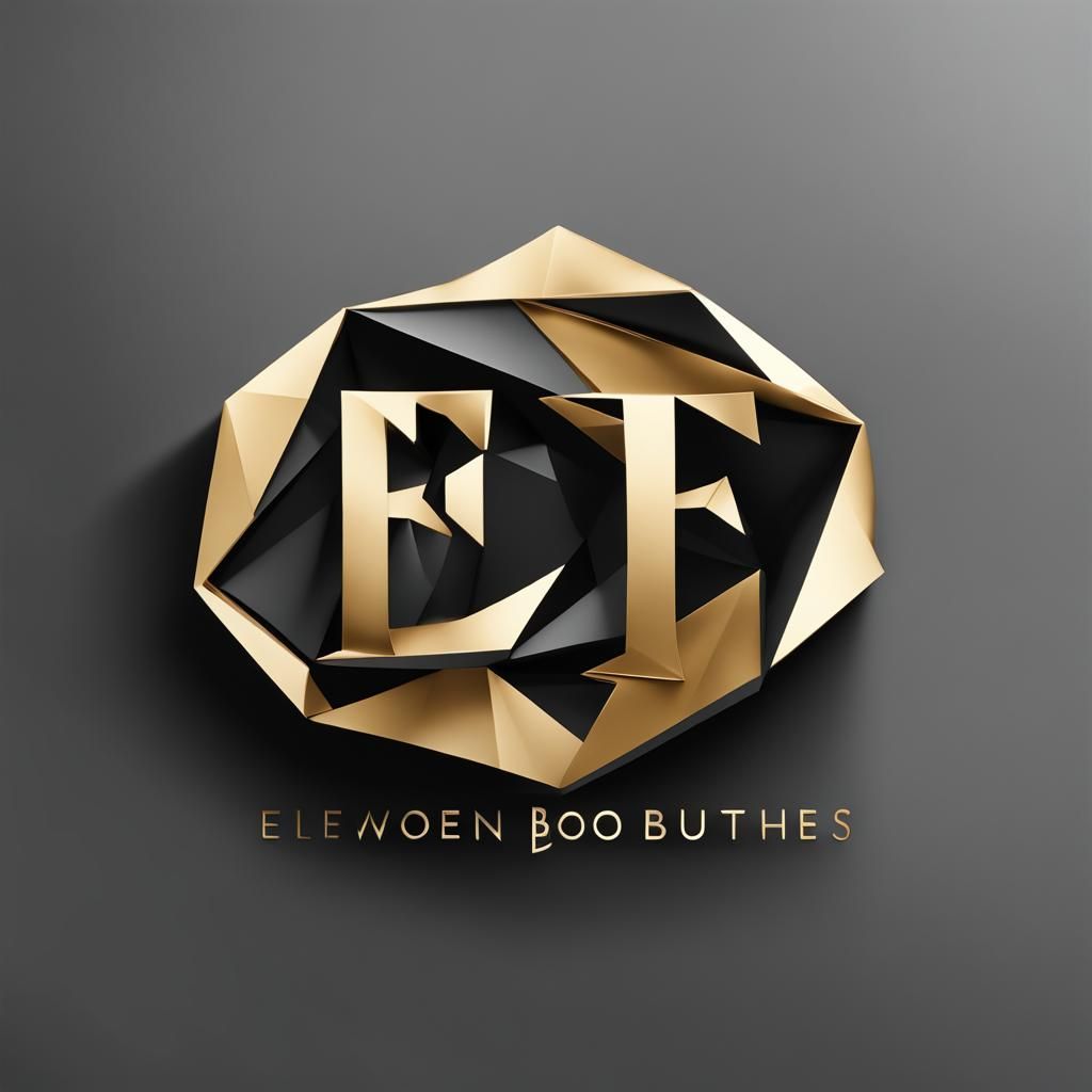 Gold Logo for Elite Women's Fashion in Origami Style