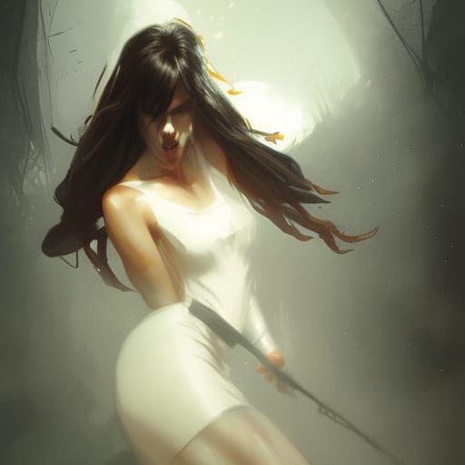 Sinister Selfish Lady in Dark Fantasy Style