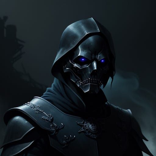 Dark Fantasy Warrior in Glowing Armor