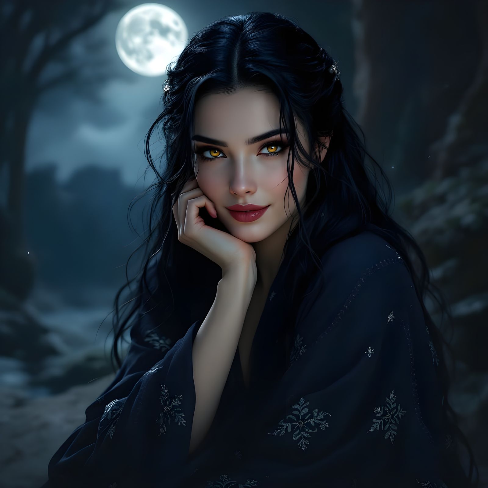 Norse Goddess of the Moon Shines Bright in Midnight