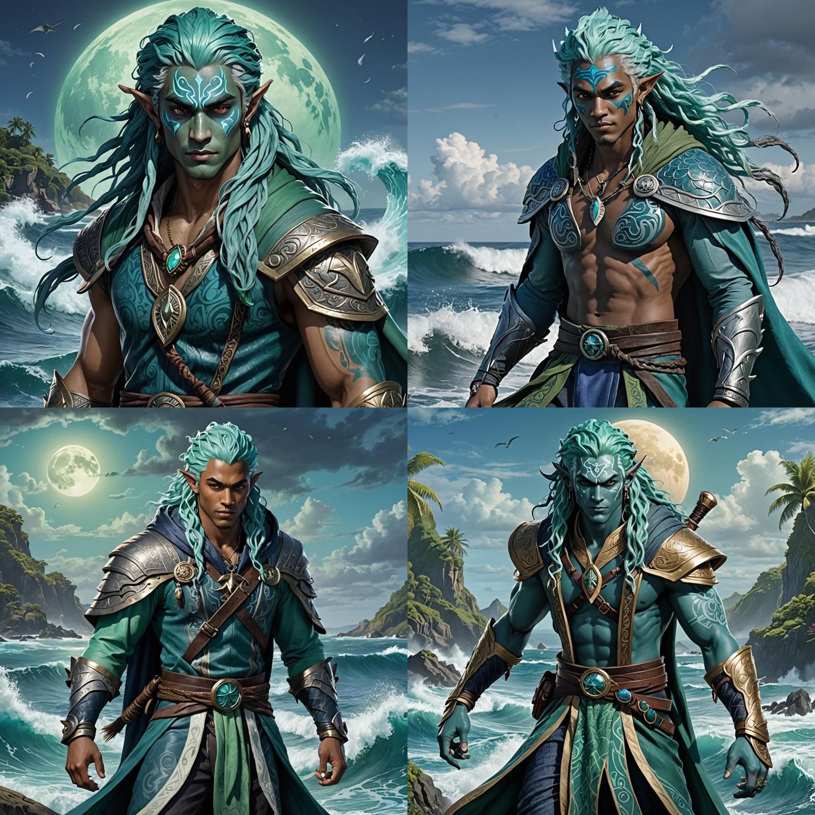 Mesmerizing Sea Elf: Oceanic Grace in 3D Anime Art