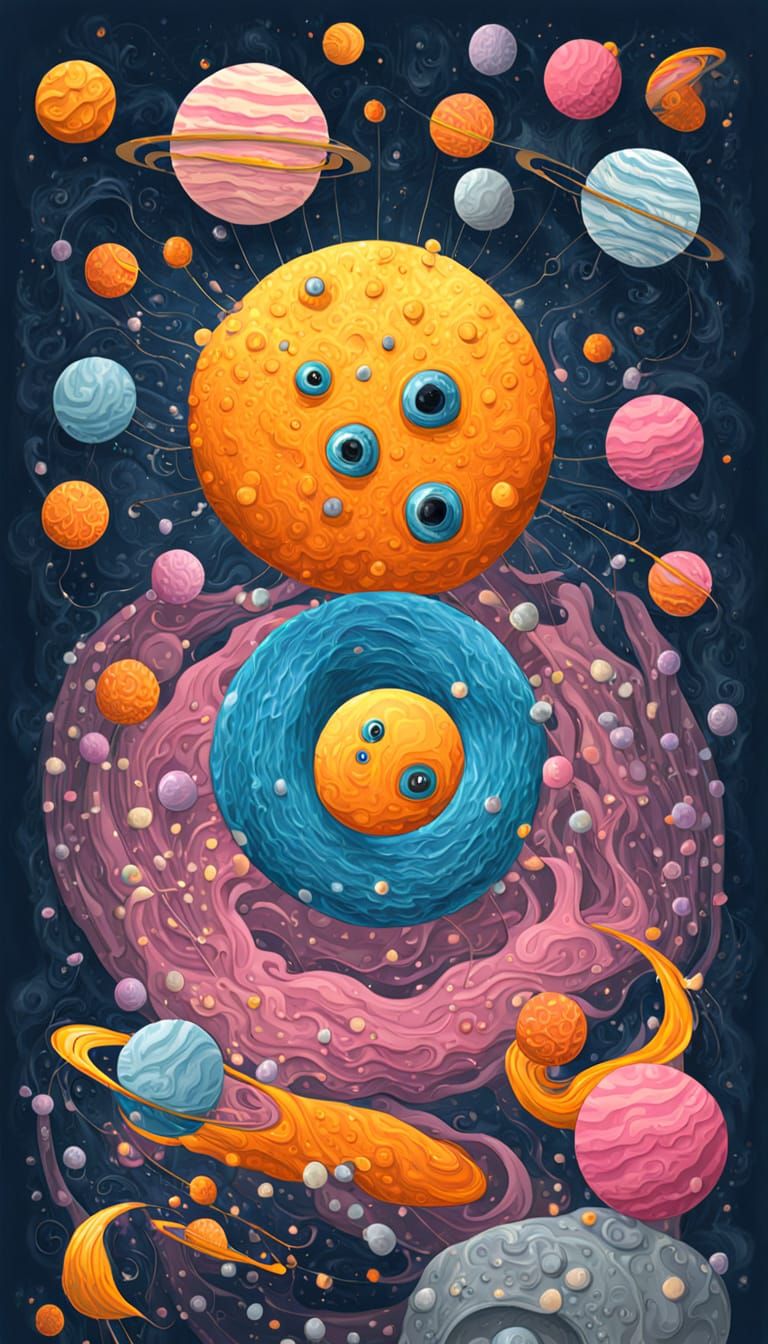 Surreal Cosmic Landscape in Vibrant Colors