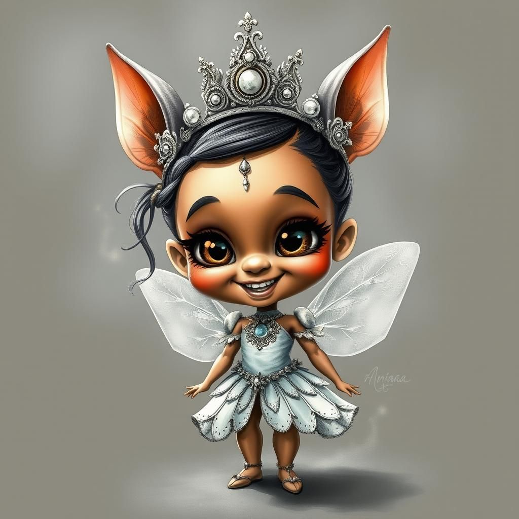 Adorable Chibi Princess Tiana in Ethereal Style