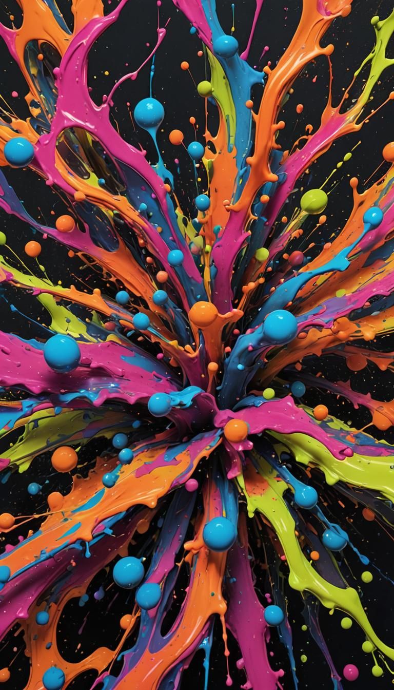 Metafisico Mistico: Neo-Expressionist Fluo Color Explosion