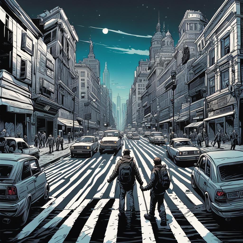 Zebra Crosses Zebra Crossing: Comic Book Style