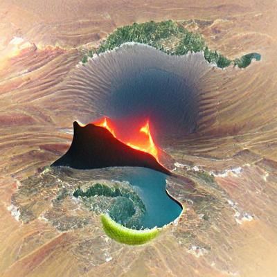 Volcanic Caldera Landscape