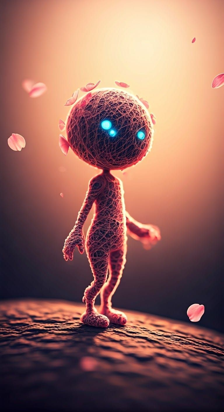 Sakura Robot in Ultra-Detailed Macro Photograph