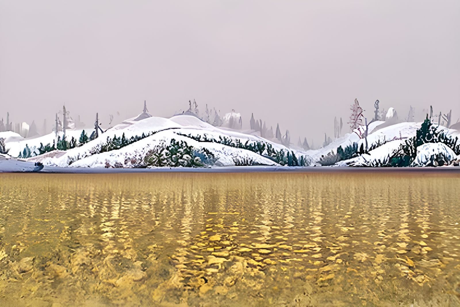 Majestic Winter Lake Landscape in High Resolution