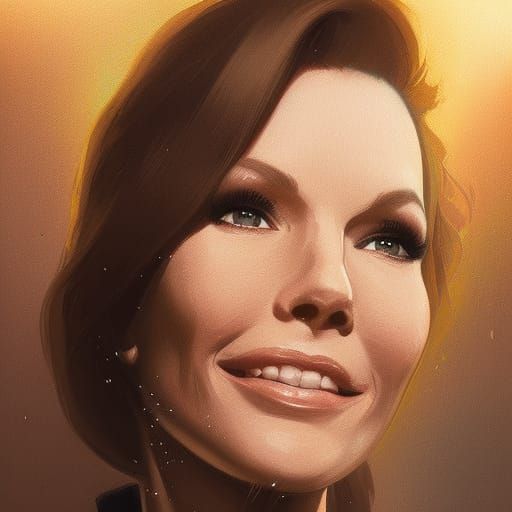 Mary Tyler Moore Portrait in Art Nouveau Style