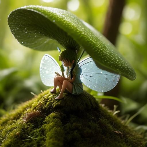 Fairy on Mushroom: Macro Photography in Morning Light