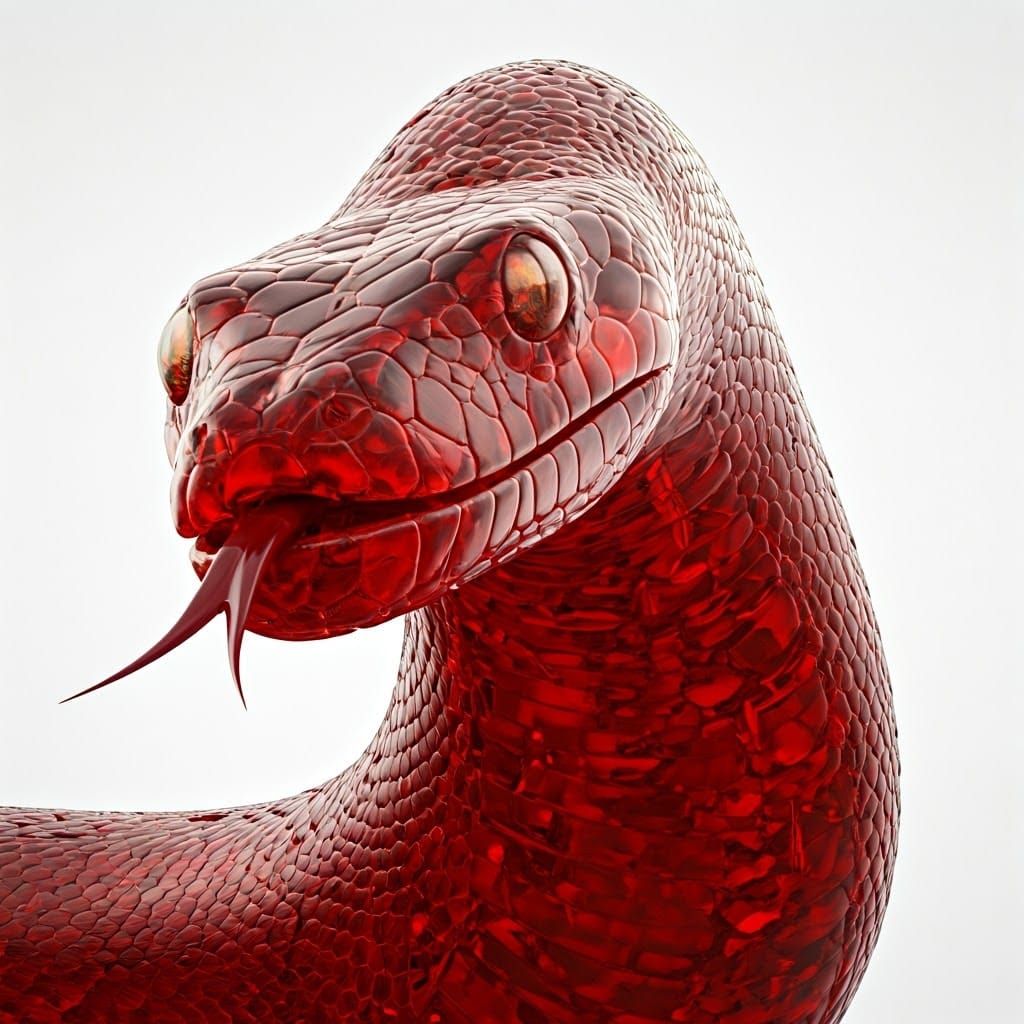 Glass Anaconda: Photorealistic CGI Art in 16K