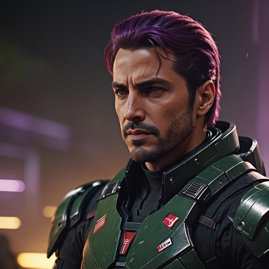 Commander Shepard Film Still in Mass Effect Style