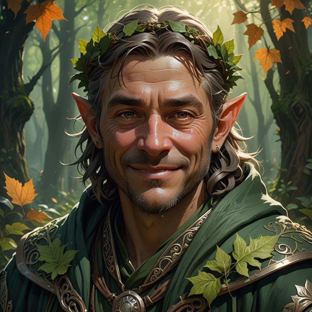 Whimsical Dark Fantasy Halfling Druid