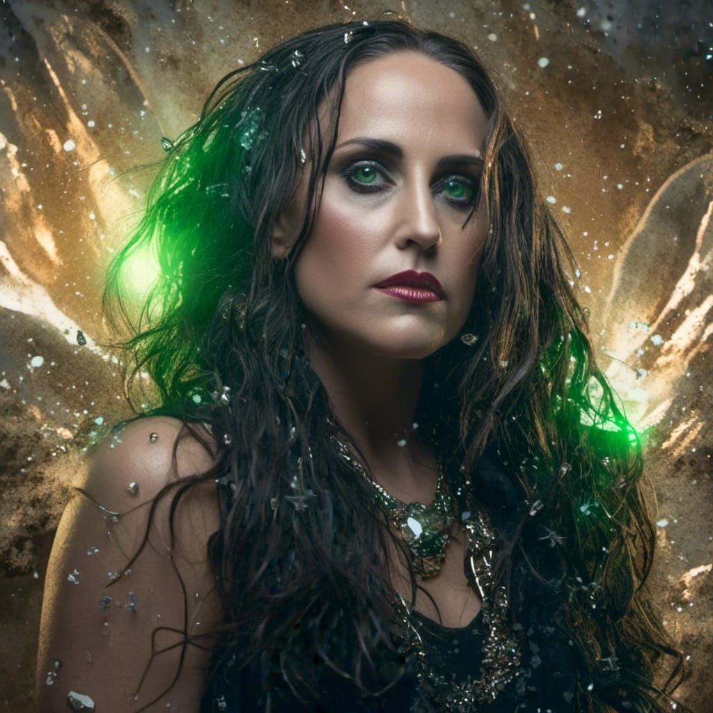 Portrait of a Young Woman with Futuristic Jewellery