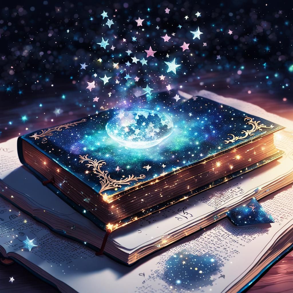 Magical Glittering Book As Anime Art