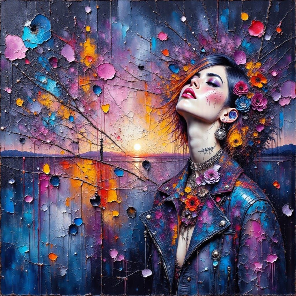 Colorful Naive Art with Filigree Details