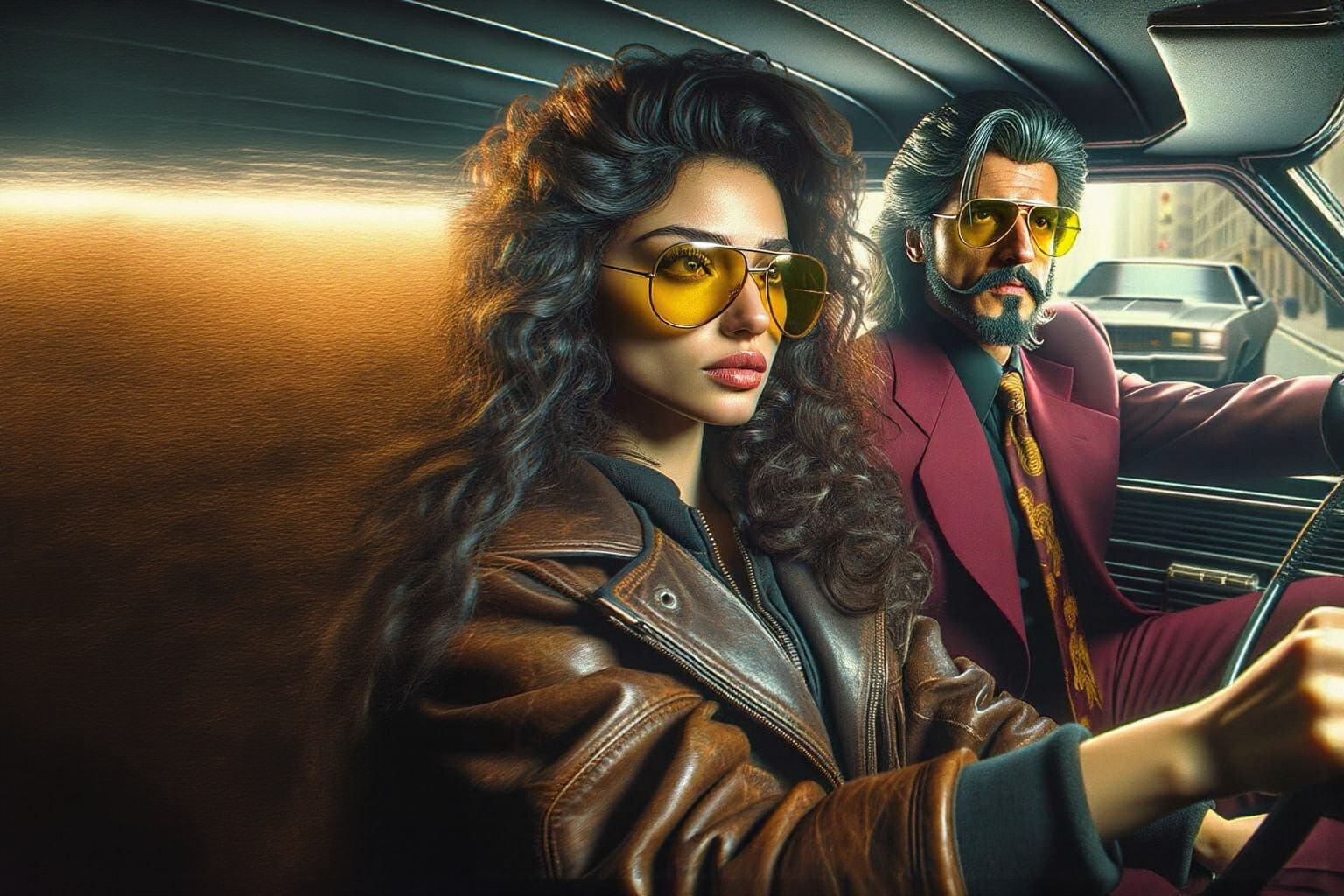 Cyberpunk Van Chase with a Tommy Chong Doppelganger