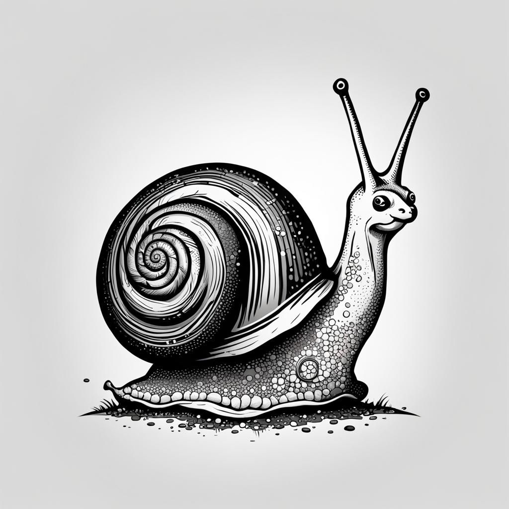 Vibrant Angy Snail Graphic Art Print