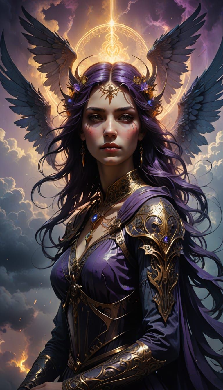 Surreal Double Exposure Portrait of Angel and Devil