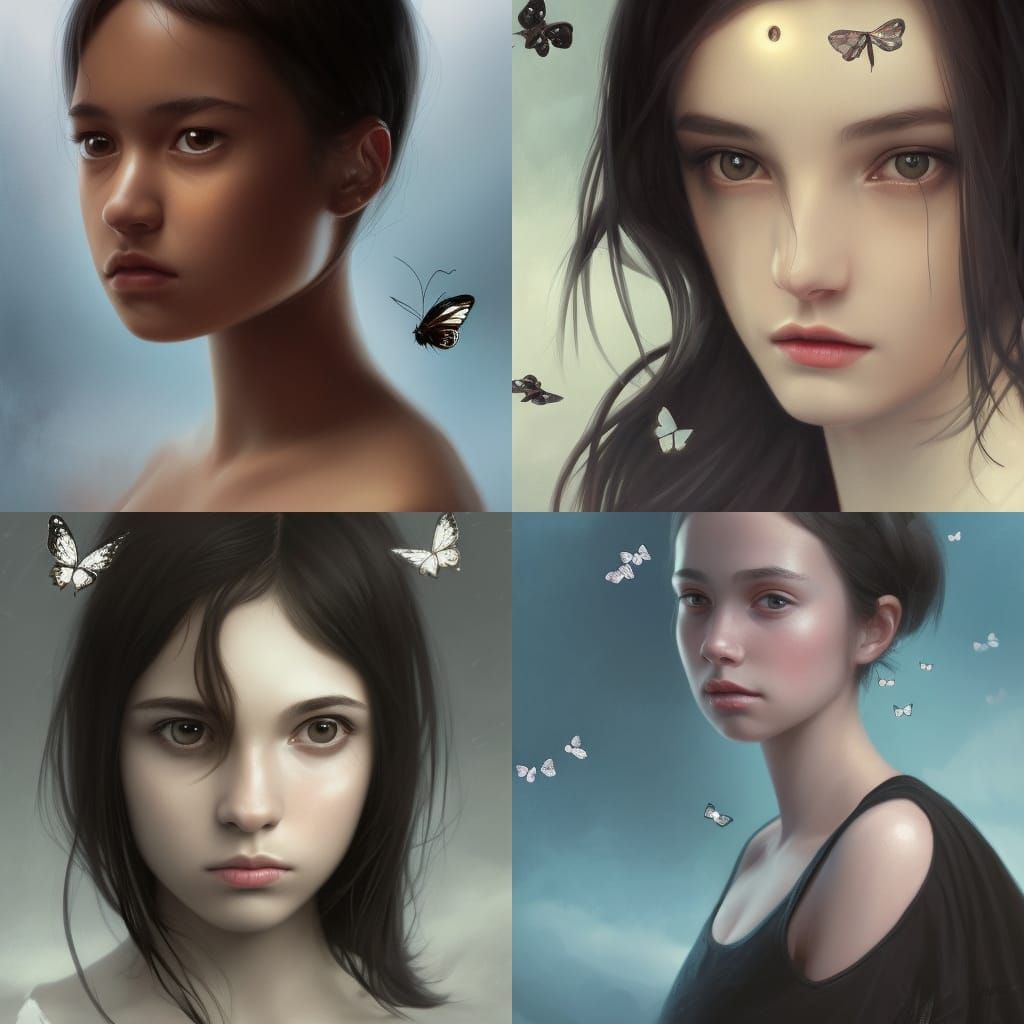 Teenage Girl Portrait on Rowboat in Hyperdetailed Style