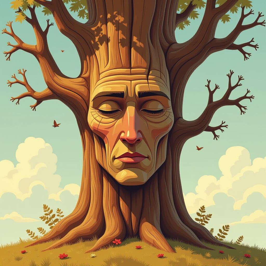 Intricate Wood Grain Texture in Digital Art Style