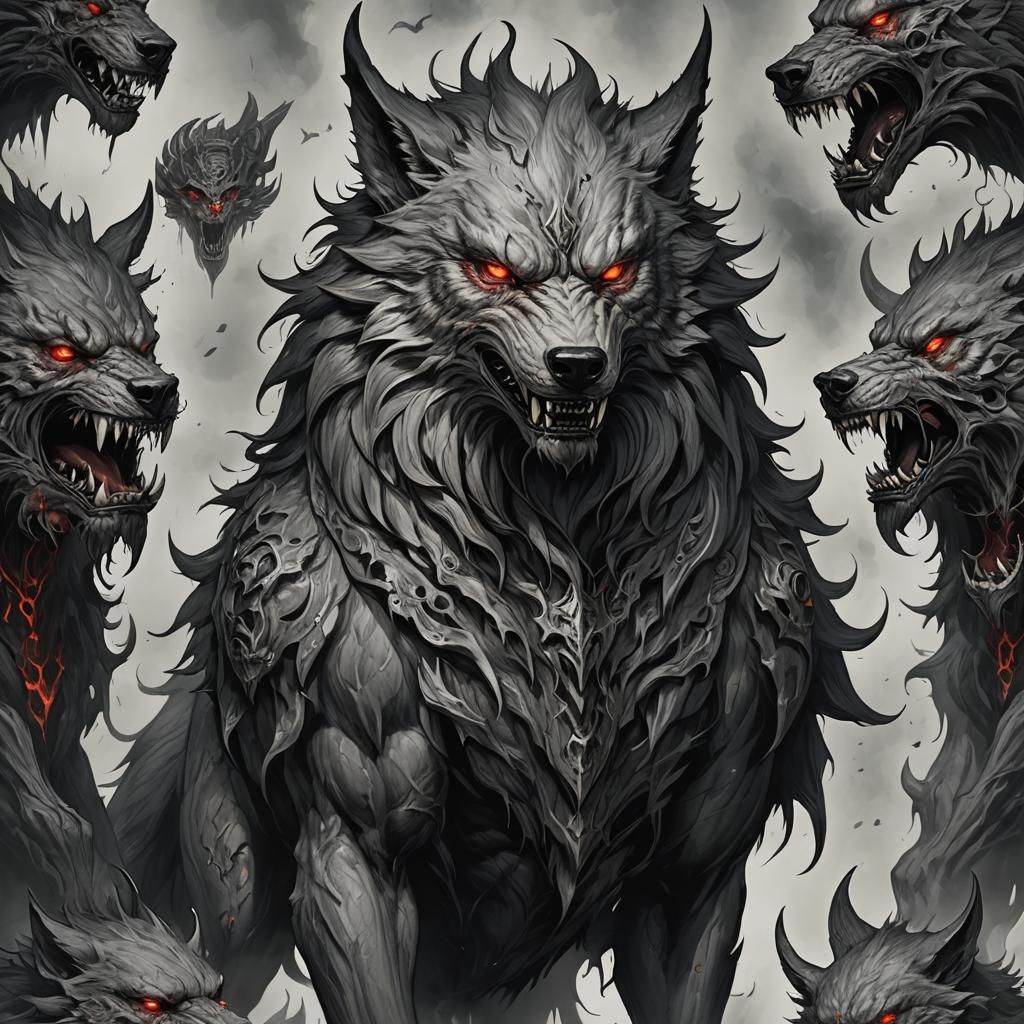 Fearsome Wolf Demon in Dark Shadows