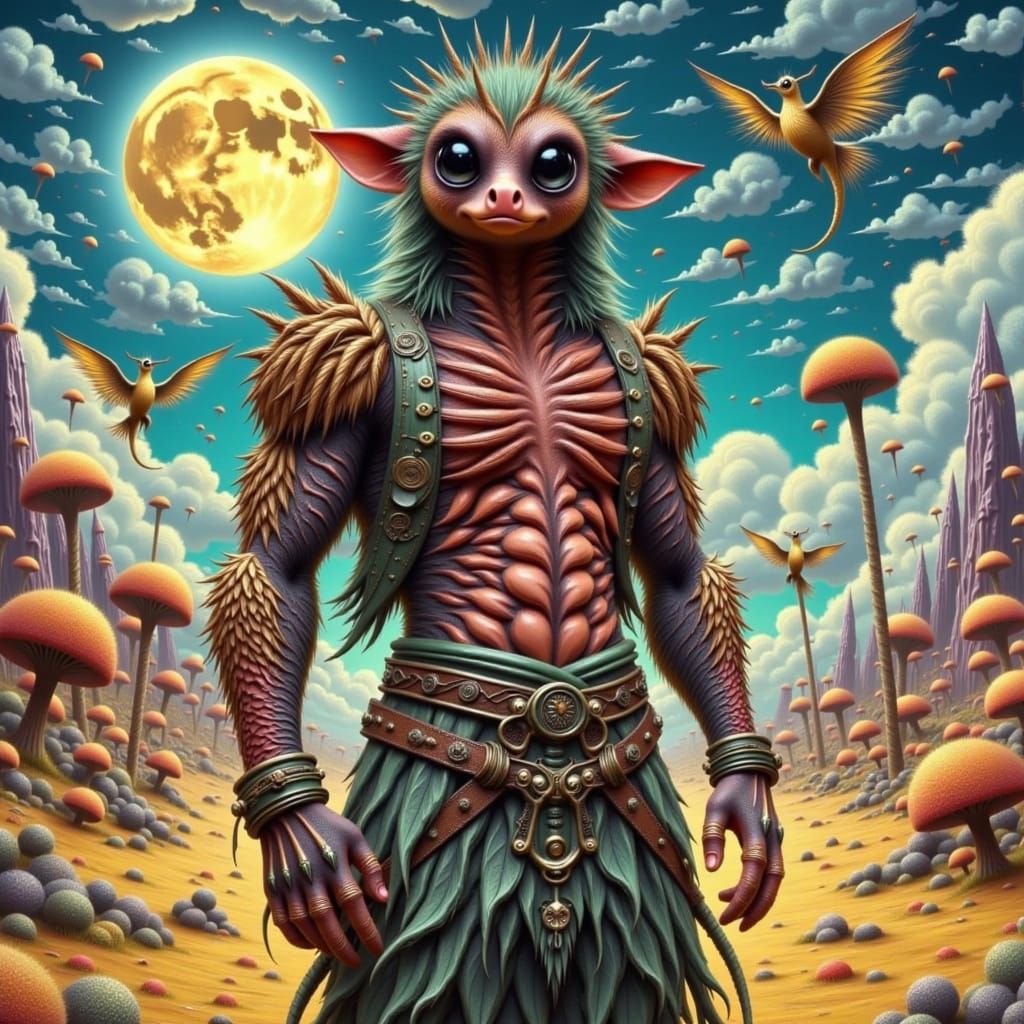 Mythical Creatures in Dreamlike Setting