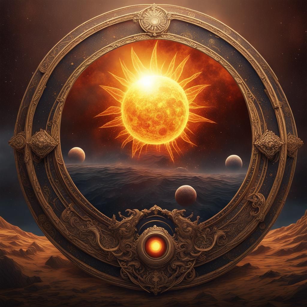 Tarot Card: The Sun, Planet, and Earth in Space